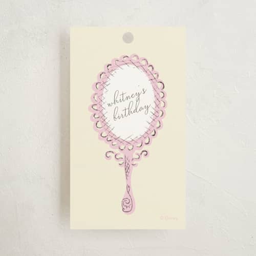 This is a vanilla kids gift tags with standard by Baumbirdy called disney princess mirrors printing on signature in tag