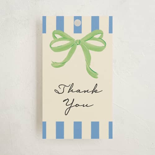 This is a lime kids gift tags with standard by Jackie Crawford called petit pomodoro printing on signature in tag