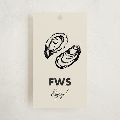 This is a caviar graduation tags with standard by Megan Davis called oyster printing on signature in tag
