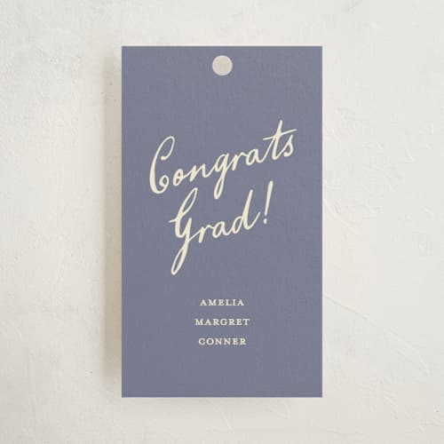 This is a funky graduation tags with standard by Pixel and Hank called chunk printing on signature in tag