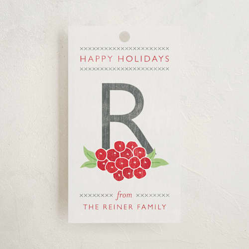 This is a slate gift tags with standard by Yolanda Mariak Chendak called weathered berries printing on signature in tag