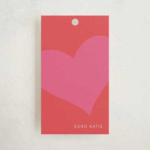 This is a red rose gift tags with standard by Lori James called with all my heart printing on signature in tag