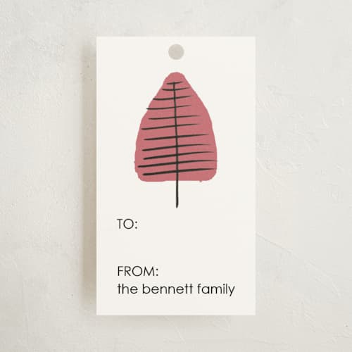 This is a petal gift tags with standard by tammie bennett called watercolor brush trees printing on signature in tag