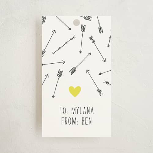 This is a lemon gift tags with standard by Alethea and Ruth called lovestruck printing on signature in tag