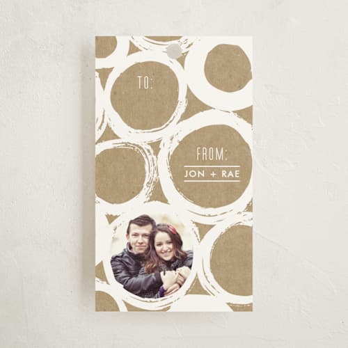 This is a lace gift tags with standard by Alethea and Ruth called bubble circles printing on signature in tag