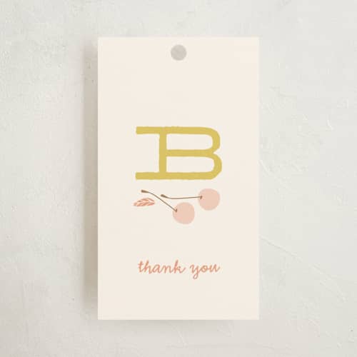 This is a cream gift tags with standard by kelli hall called two sweet printing on signature in tag