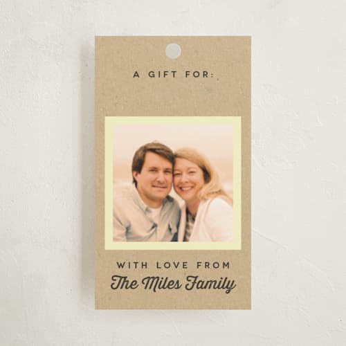 This is a kraft gift tags with standard by Up Up Creative called cool collage printing on signature in tag