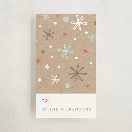 This is a kraft gift tags with standard by Jennifer Wick called merry lettering printing on signature in tag