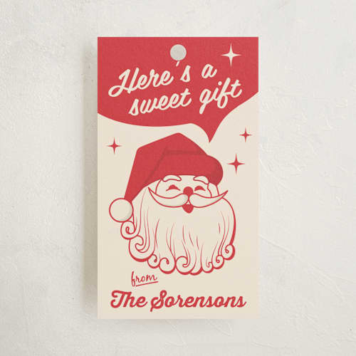 This is a ruby gift tags with standard by GeekInk Design called christmas time printing on signature in tag