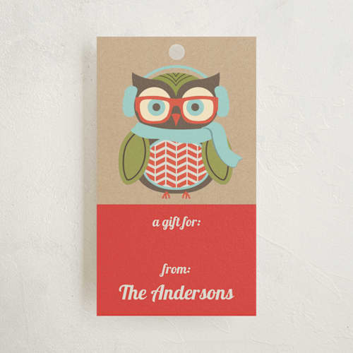 This is a kraft gift tags with standard by Jennifer Morehead called happy hipster holiday printing on signature in tag