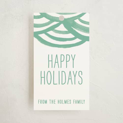 This is a mint gift tags with standard by Liz Conley called watercolor bunting printing on signature in tag