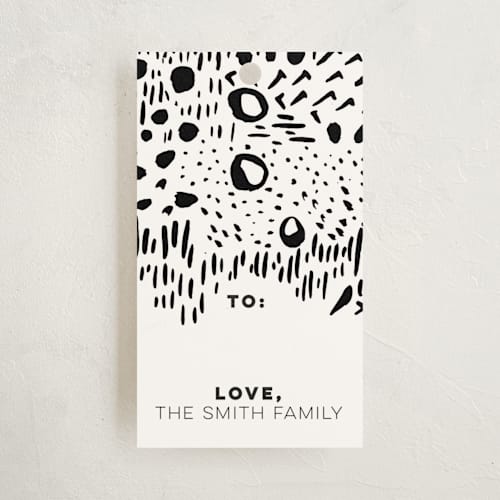 This is a midnight gift tags with standard by Christina Flowers called brush strokes bw printing on signature in tag