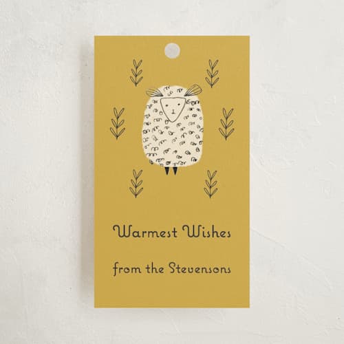 This is a maize gift tags with standard by Jaqui Falkenheim called sweet dreams 2 (baa baa cream sheep) printing on signature in tag