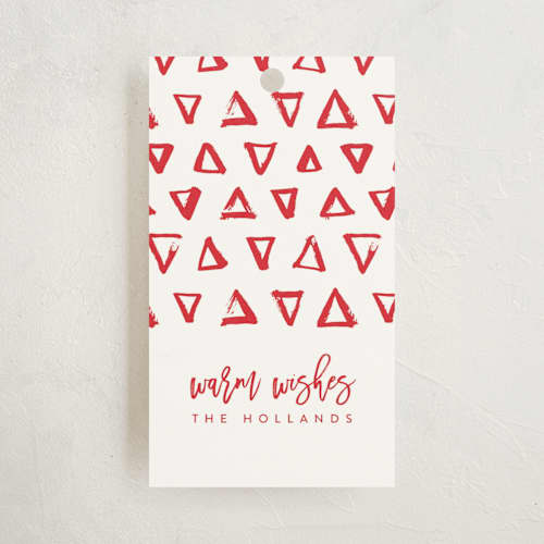 This is a lipstick gift tags with standard by Anastasia Makarova called merry triangles printing on signature in tag