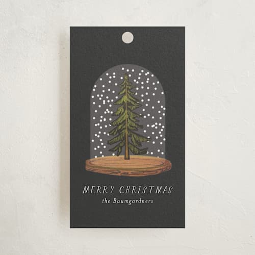 This is a coal gift tags with standard by Baumbirdy called winter night printing on signature in tag