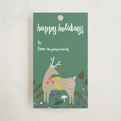 This is a forest gift tags with standard by Cindy Willingham called bonney woods printing on signature in tag