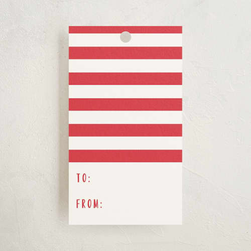 This is a classic red gift tags with standard by Susan Brown called classic dots printing on signature in tag