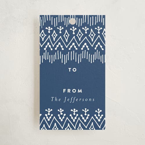 This is a blueberry gift tags with standard by Susanne Kasielke called bohemian border printing on signature in tag