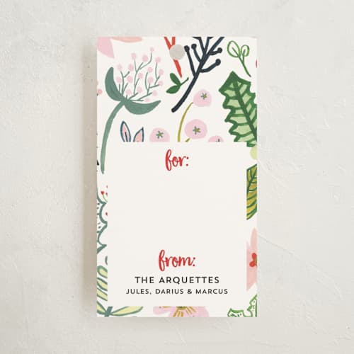 This is a winter garden gift tags with standard by Erika Firm called poinsettia pretty in pink printing on signature in tag