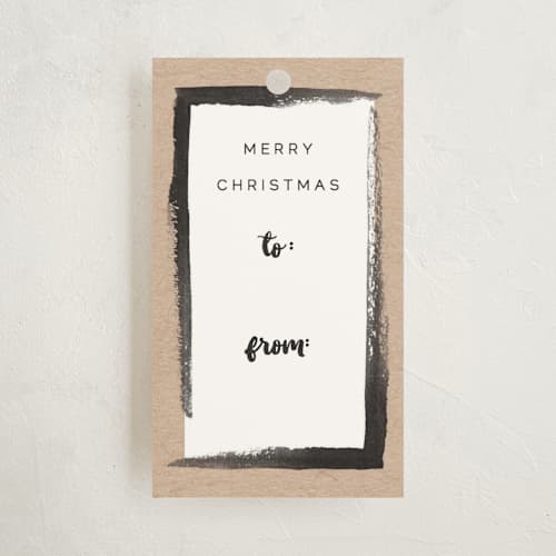 This is a kraft gift tags with standard by Alethea and Ruth called painted plaid printing on signature in tag