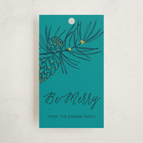 This is a aqua gift tags with standard by Daniela called nature glow printing on signature in tag