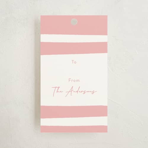 This is a blush gift tags with standard by Stacey Day called swan pond b printing on signature in tag