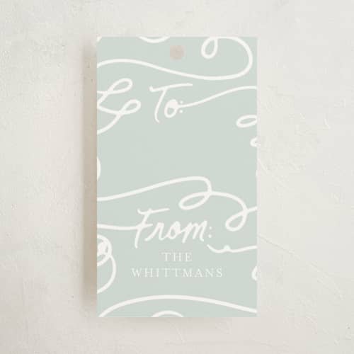 This is a snow gift tags with standard by Meggy Masters called winter skate printing on signature in tag