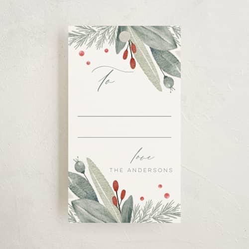 This is a frost gift tags with standard by Remioni called floral pattern printing on signature in tag
