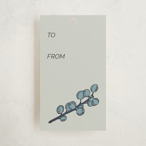 This is a mist gift tags with standard by Nina Leth called winter berry and greenery - brown printing on signature in tag
