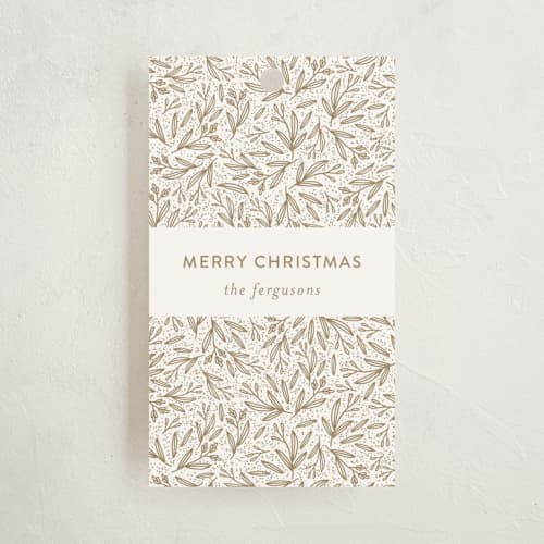 This is a marshmallow gift tags with standard by Iveta Angelova called winter sprigs 1 printing on signature in tag