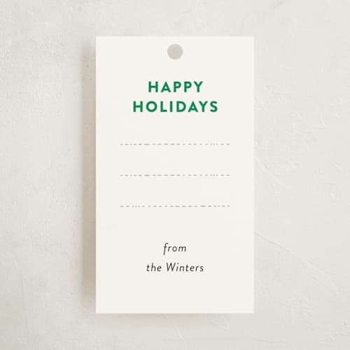 This is a spearmint gift tags with standard by Ann Gardner called dotted rows printing on signature in tag
