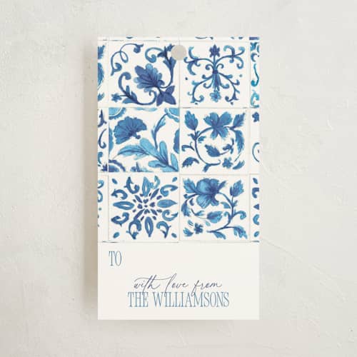 This is a ocean gift tags with standard by Jenna Holcomb called mallorca printing on signature in tag