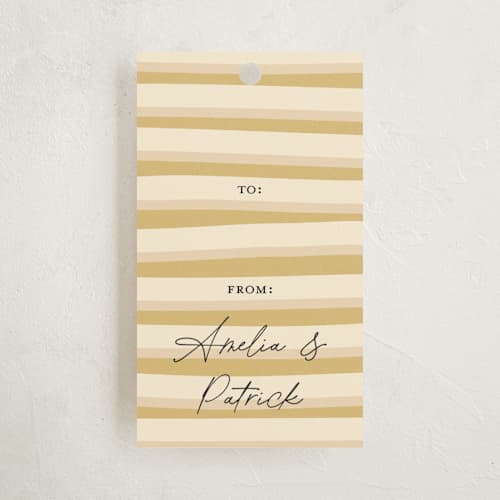 This is a sunshine gift tags with standard by Pippa Shaw called ribbon stripe printing on signature in tag