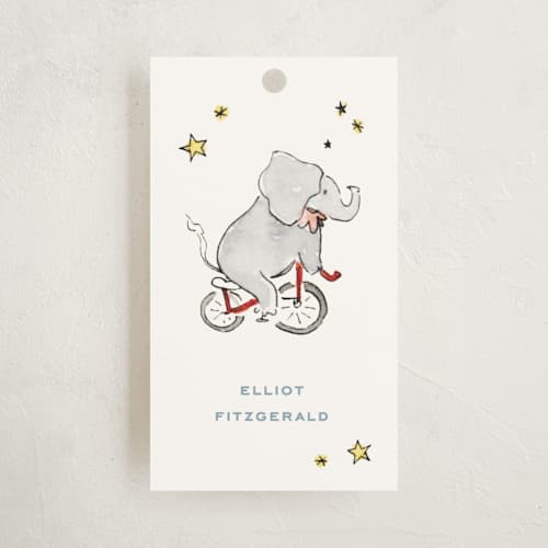 This is a sky gift tags with standard by Pati Cascino called circus printing on signature in tag