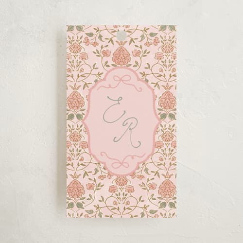 This is a petal gift tags with standard by Jenna Holcomb called brocade printing on signature in tag