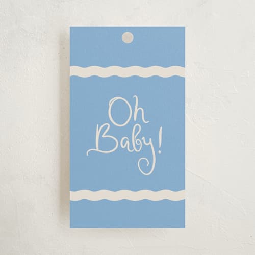 This is a melon baby shower favor tags with standard by Megan Davis called augusta printing on signature in tag