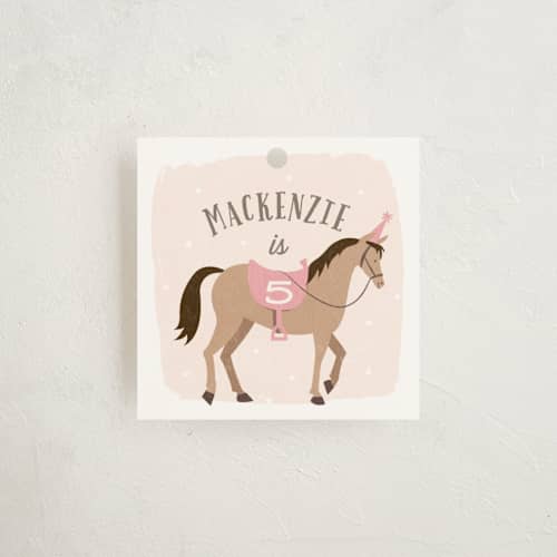 This is a rose kids gift tags with standard by Karidy Walker called saddle up printing on signature in tag