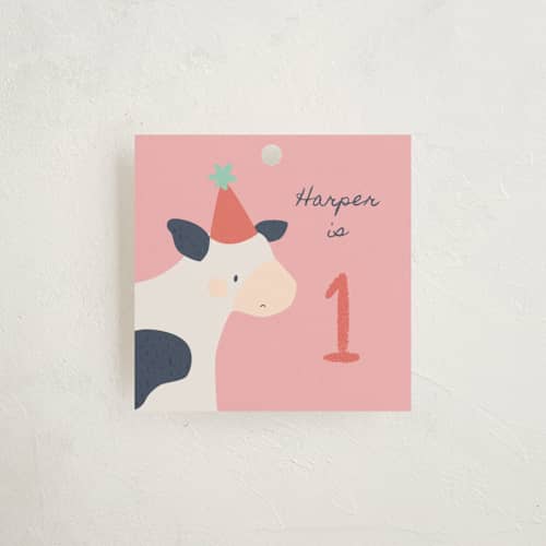 This is a barn kids gift tags with standard by peetie design called barnyard fun printing on signature in tag