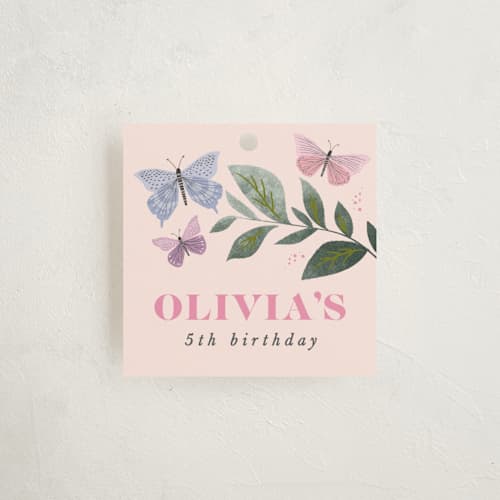 This is a petal kids gift tags with standard by Karidy Walker called butterfly kisses printing on signature in tag