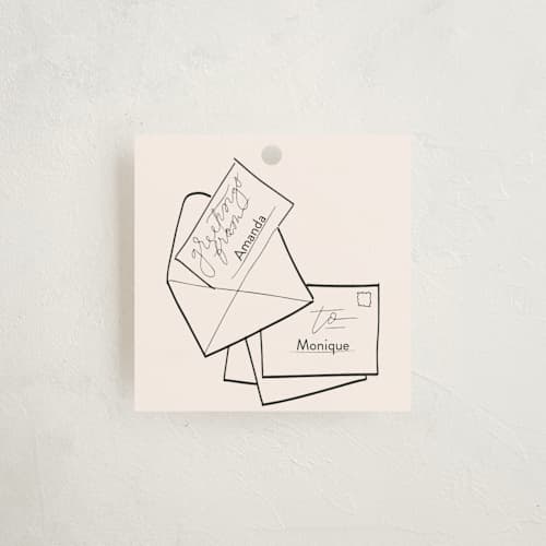 This is a noir gift tags with standard by Kaila Jensen called big cities printing on signature in tag