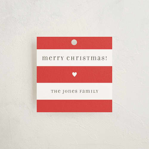 This is a crimson gift tags with standard by Jill Means called disney mickey bright stripes printing on signature in tag