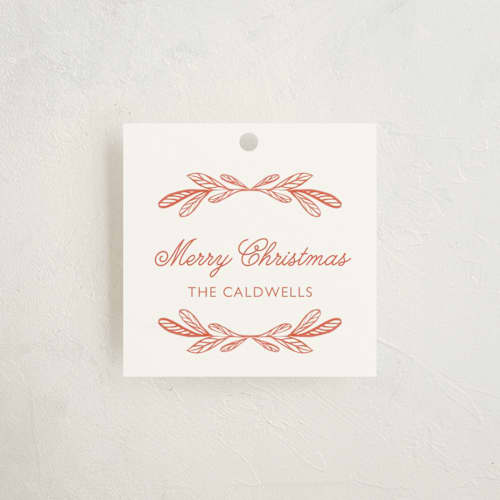 This is a holly gift tags with standard by Mansi Verma called ornate frame printing on signature in tag