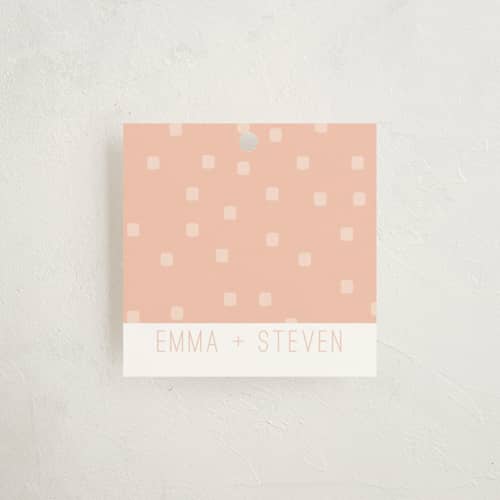 This is a coral gift tags with standard by Stacey Meacham called arrowhead pastels printing on signature in tag