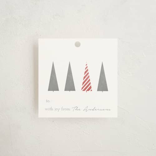 This is a cloudy grey gift tags with standard by Tessa Blackham called watercolor gingham printing on signature in tag
