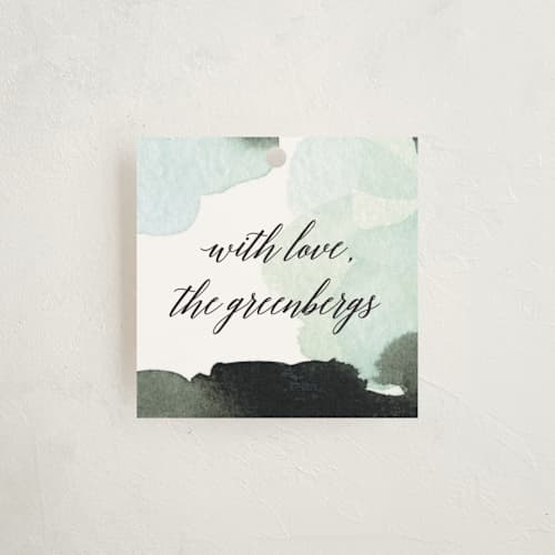 This is a seaweed gift tags with standard by Simona Camp called morning dew printing on signature in tag