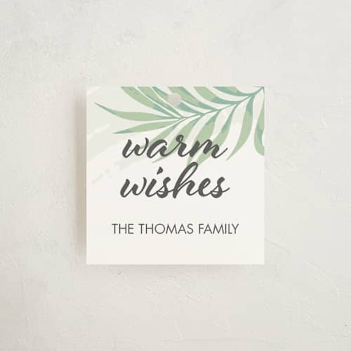 This is a seafoam gift tags with standard by Lauren Hughes called tropical print printing on signature in tag