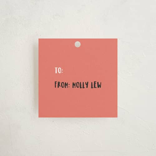 This is a burnt rose gift tags with standard by Blustery August called happy printing on signature in tag