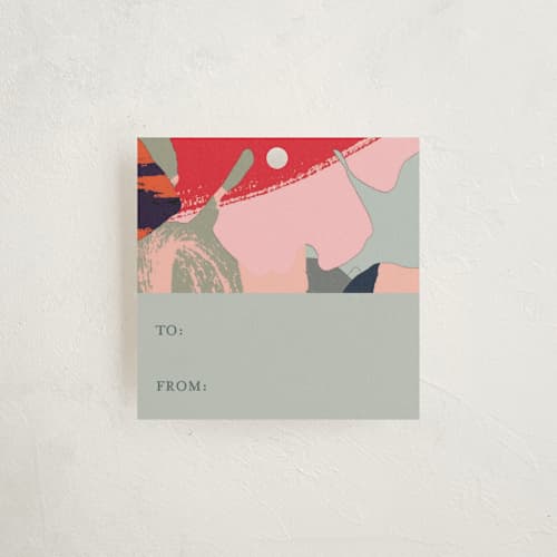 This is a earth tones gift tags with standard by Susanna Nousiainen called garden printing on signature in tag