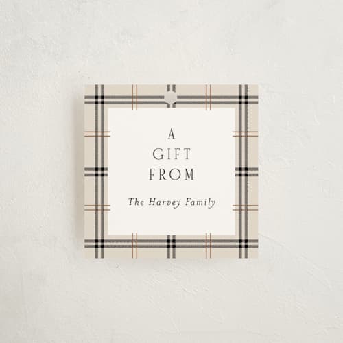 This is a vanilla gift tags with standard by Cindy Reynolds called window pane printing on signature in tag