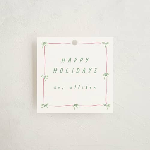 This is a candy gift tags with standard by Susan Zinader called preppy bow border printing on signature in tag
